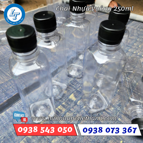 chai nhựa vuông 250ml chai nhựa vuông 250ml