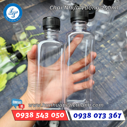 chai nhựa vuông 250ml 1 chai nhựa vuông 250ml 1