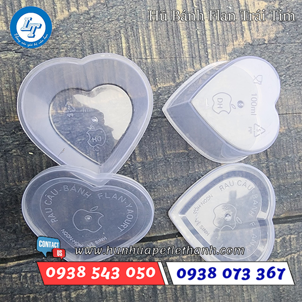 Hộp đựng bánh flan trái tim 1 Hộp đựng bánh flan trái tim 1