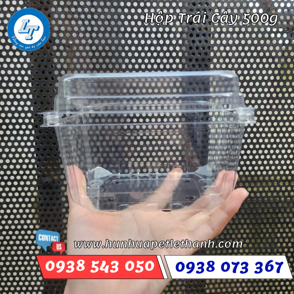 hộp nhựa trong đựng trái cây 500g hộp nhựa trong đựng trái cây 500g