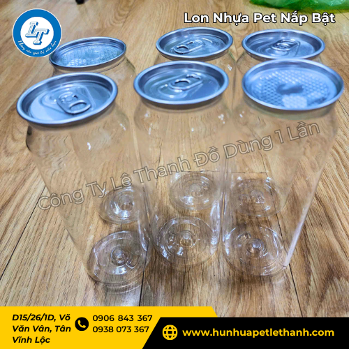 lon nhựa Pet nắp bật giá rẻ tận xưởng nhiều dung tích 1 lon nhựa Pet nắp bật giá rẻ tận xưởng nhiều dung tích 1