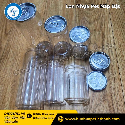 lon nhựa Pet nắp bật giá rẻ tận xưởng nhiều dung tích 2 lon nhựa Pet nắp bật giá rẻ tận xưởng nhiều dung tích 2
