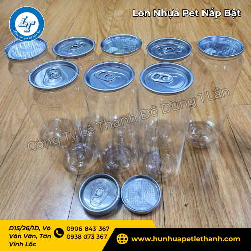 lon nhựa Pet nắp bật giá rẻ tận xưởng nhiều dung tích 4 lon nhựa Pet nắp bật giá rẻ tận xưởng nhiều dung tích 4