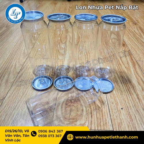 lon nhựa Pet nắp bật giá rẻ tận xưởng nhiều dung tích 5 lon nhựa Pet nắp bật giá rẻ tận xưởng nhiều dung tích 5