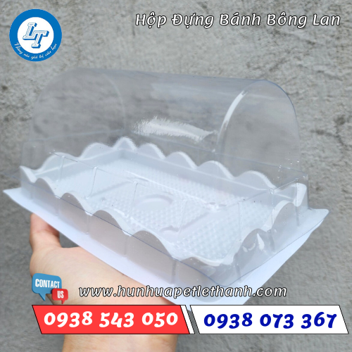 Hộp nhựa trong đựng bánh bông lan 2 Hộp nhựa trong đựng bánh bông lan 2