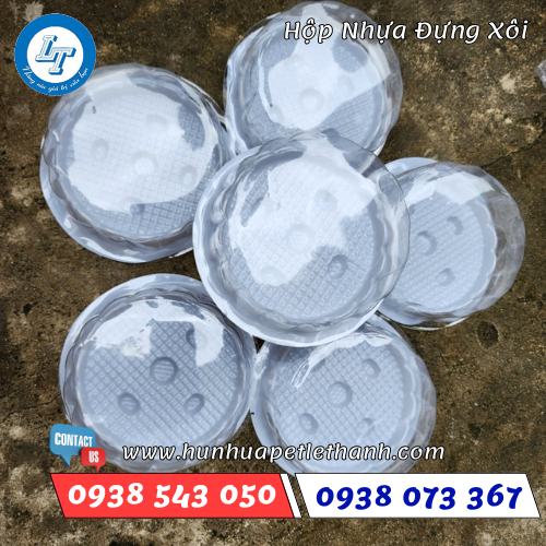 Hộp nhựa đáy bằng có nắp đựng xôi 4 Hộp nhựa đáy bằng có nắp đựng xôi 4