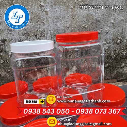 hũ nhựa vuông dày giá rẻ dung tích 2000ml, 1600ml 3 hũ nhựa vuông dày giá rẻ dung tích 2000ml, 1600ml 3