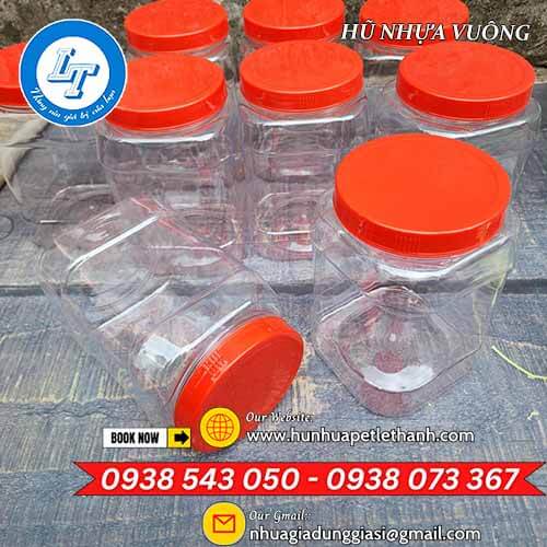 hũ nhựa vuông dày giá rẻ dung tích 2000ml, 1600ml 5 hũ nhựa vuông dày giá rẻ dung tích 2000ml, 1600ml 5