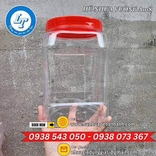 hũ nhựa vuông dày giá rẻ dung tích 2000ml, 1600ml 1 hũ nhựa vuông dày giá rẻ dung tích 2000ml, 1600ml 1