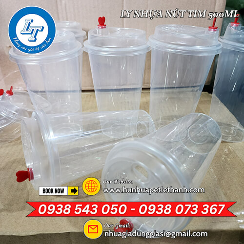 chuyên sỉ ly nhựa nút tim 500ml nắp đen, nắp trắng 3 chuyên sỉ ly nhựa nút tim 500ml nắp đen, nắp trắng 3