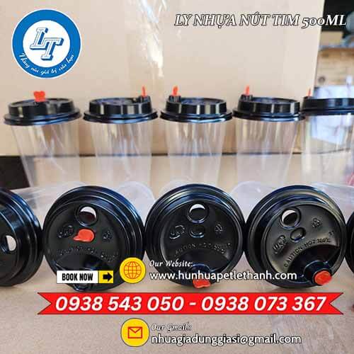 chuyên sỉ ly nhựa nút tim 500ml nắp đen, nắp trắng 4 chuyên sỉ ly nhựa nút tim 500ml nắp đen, nắp trắng 4