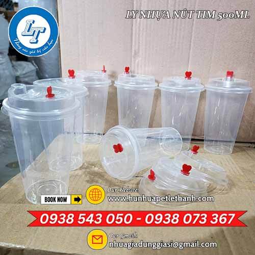 chuyên sỉ ly nhựa nút tim 500ml nắp đen, nắp trắng 5 chuyên sỉ ly nhựa nút tim 500ml nắp đen, nắp trắng 5