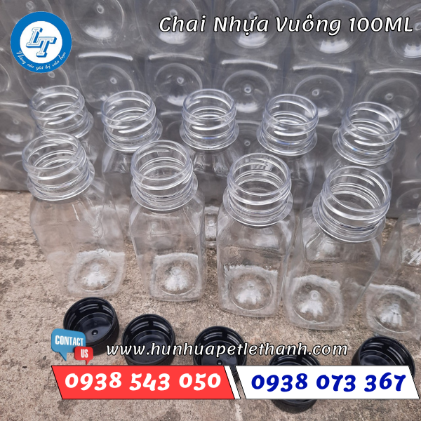 chai nhựa vuông 100ml 1 chai nhựa vuông 100ml 1