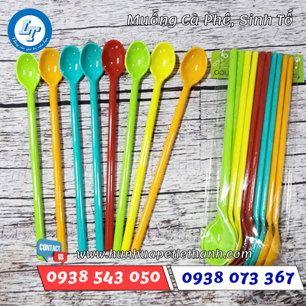 Muỗng nhựa cứng cà phê, sinh tố 5 Muỗng nhựa cứng cà phê, sinh tố 5