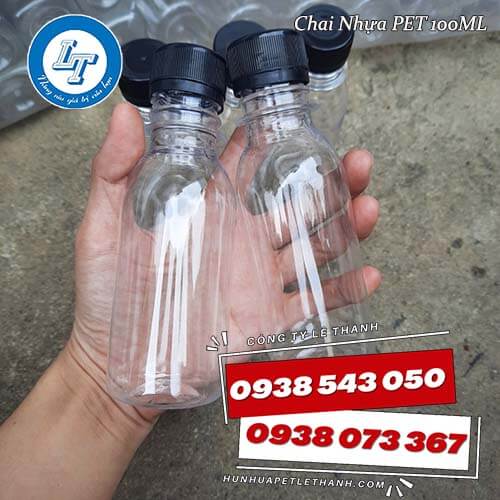 chai nhựa tròn nắp đen 100ml chai nhựa tròn nắp đen 100ml