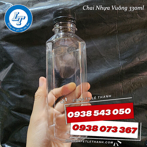 chai nhựa PET vuông 330ml chai nhựa PET vuông 330ml