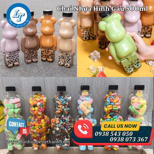chai nhựa đựng trà sữa hình gấu giá rẻ sỉ lẻ 2 chai nhựa đựng trà sữa hình gấu giá rẻ sỉ lẻ 2