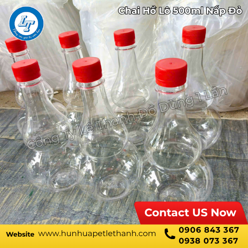chai hồ lô 500ml nắp đỏ giá rẻ, kiểu dáng bắt mắt 2 chai hồ lô 500ml nắp đỏ giá rẻ, kiểu dáng bắt mắt 2