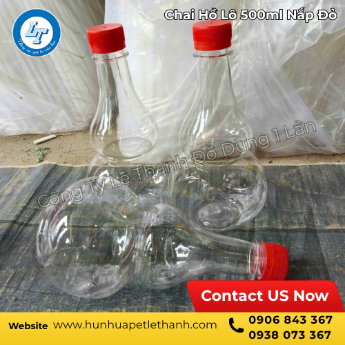 chai hồ lô 500ml nắp đỏ giá rẻ, kiểu dáng bắt mắt 5 chai hồ lô 500ml nắp đỏ giá rẻ, kiểu dáng bắt mắt 5