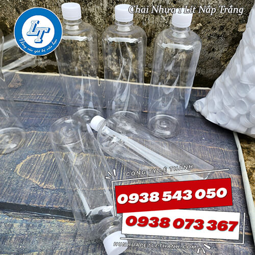 chai nhựa tròn 1 lít nắp trắng báo giá rẻ.4 chai nhựa tròn 1 lít nắp trắng báo giá rẻ.4