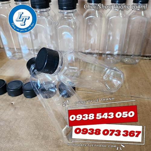 kho sỉ chai nhựa PET nắp đen đựng trà sữa 1 kho sỉ chai nhựa PET nắp đen đựng trà sữa 1