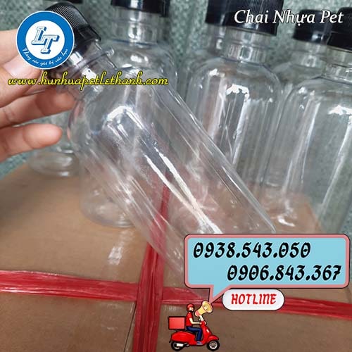chai PET tròn nắp đen giá rẻ chai PET tròn nắp đen giá rẻ