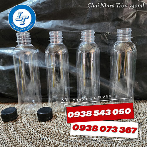 chai nhựa tròn nắp đen 330ml giảm giá sỉ rẻ 2 chai nhựa tròn nắp đen 330ml giảm giá sỉ rẻ 2