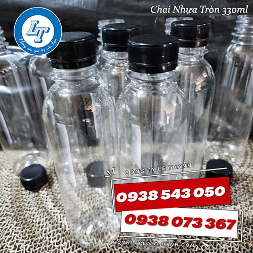 chai nhựa tròn nắp đen 330ml giảm giá sỉ rẻ 3 chai nhựa tròn nắp đen 330ml giảm giá sỉ rẻ 3