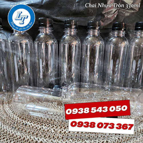 chai nhựa tròn nắp đen 330ml giảm giá sỉ rẻ 5 chai nhựa tròn nắp đen 330ml giảm giá sỉ rẻ 5