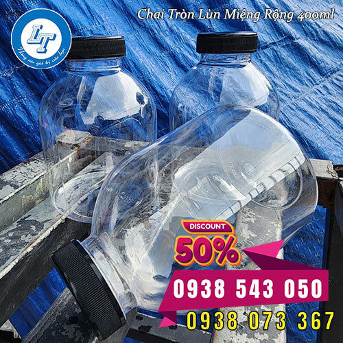 Chai nhựa PET tròn lùn miệng rộng giá sỉ Chai nhựa PET tròn lùn miệng rộng giá sỉ