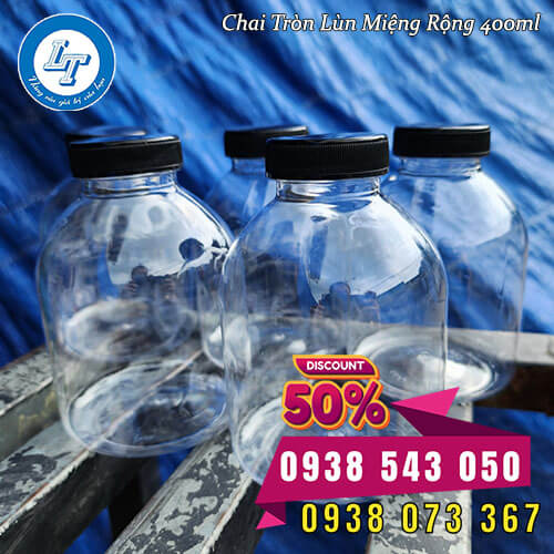 Chai nhựa PET tròn lùn miệng rộng giá sỉ Chai nhựa PET tròn lùn miệng rộng giá sỉ