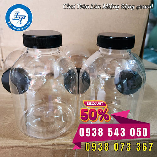 Chai nhựa PET tròn lùn miệng rộng giá sỉ Chai nhựa PET tròn lùn miệng rộng giá sỉ