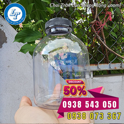 Chai nhựa PET tròn lùn miệng rộng giá sỉ Chai nhựa PET tròn lùn miệng rộng giá sỉ