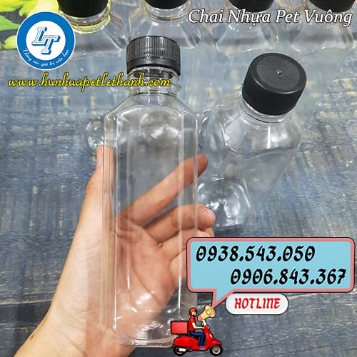 Chai nhựa PET vuông giá sỉ tại kho Chai nhựa PET vuông giá sỉ tại kho