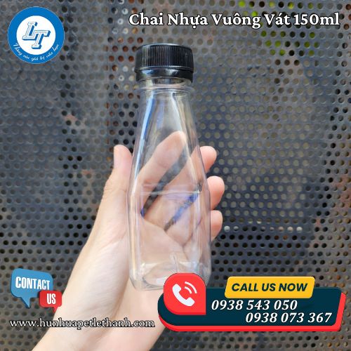 chai nhựa vuông vát đựng sữa chua, nước sốt giá sỉ rẻ 150ml 2 chai nhựa vuông vát đựng sữa chua, nước sốt giá sỉ rẻ 150ml 2