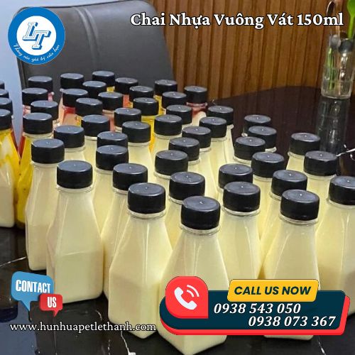 chai nhựa vuông vát đựng sữa chua, nước sốt giá sỉ rẻ 150ml 3 chai nhựa vuông vát đựng sữa chua, nước sốt giá sỉ rẻ 150ml 3