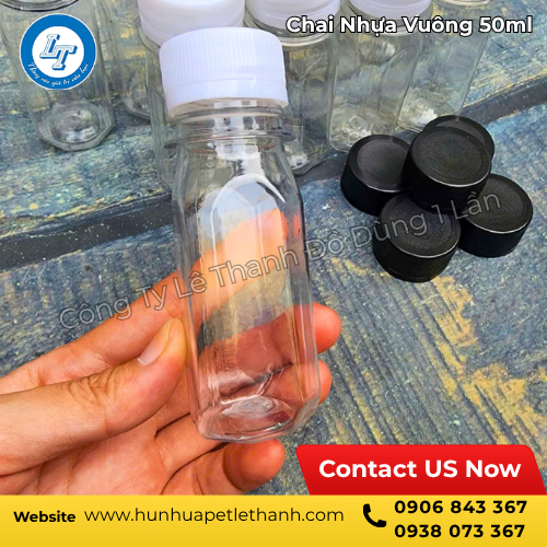 Kho Lê Thanh bán sỉ chai nhựa vuông 50ml giá rẻ 2 Kho Lê Thanh bán sỉ chai nhựa vuông 50ml giá rẻ 2