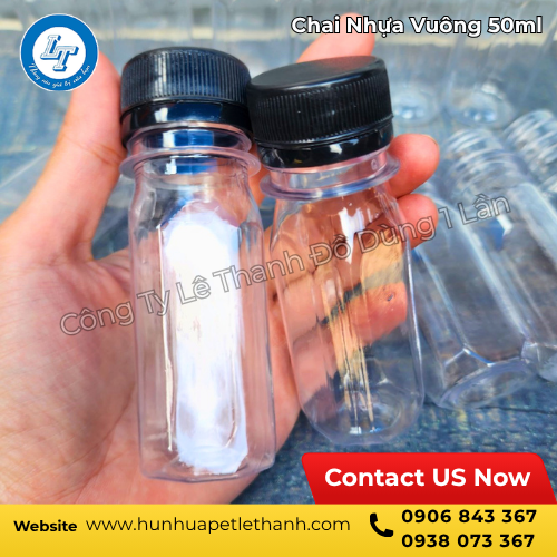 Kho Lê Thanh bán sỉ chai nhựa vuông 50ml giá rẻ 3 Kho Lê Thanh bán sỉ chai nhựa vuông 50ml giá rẻ 3