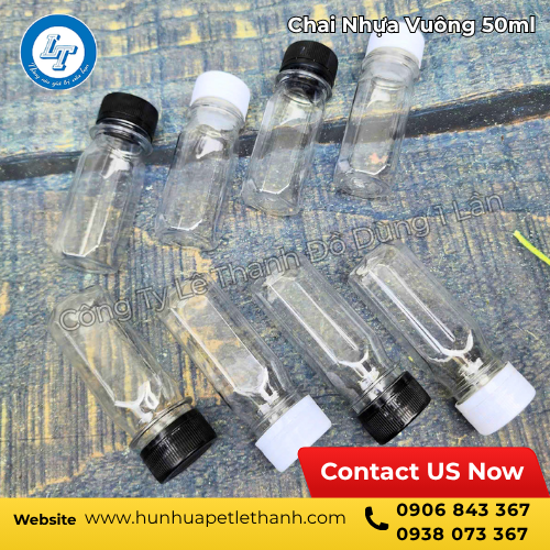 Kho Lê Thanh bán sỉ chai nhựa vuông 50ml giá rẻ 1 Kho Lê Thanh bán sỉ chai nhựa vuông 50ml giá rẻ 1