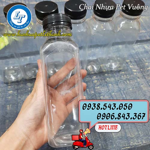 Chai nhựa PET vuông giá sỉ tại kho Chai nhựa PET vuông giá sỉ tại kho