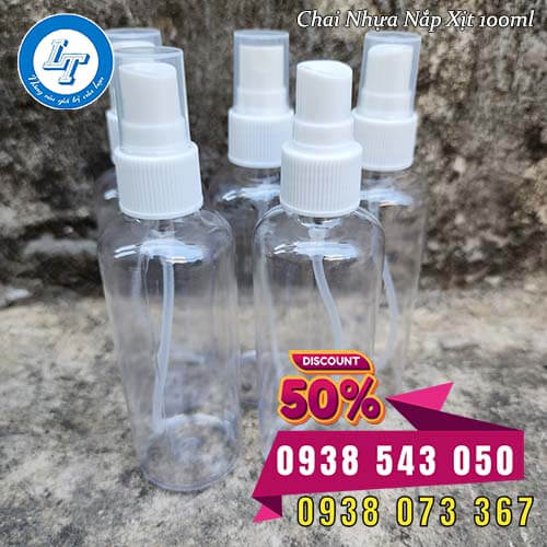 chai nhựa PET nắp xịt 100ml giá sỉ chai nhựa PET nắp xịt 100ml giá sỉ
