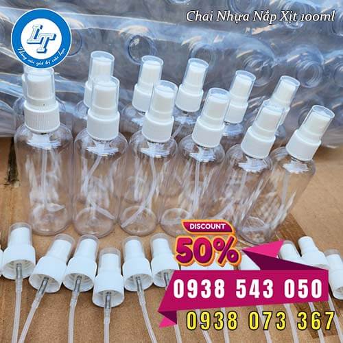 chai nhựa PET nắp xịt 100ml giá sỉ chai nhựa PET nắp xịt 100ml giá sỉ