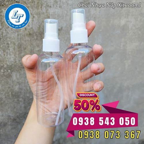 chai nhựa PET nắp xịt 100ml giá sỉ chai nhựa PET nắp xịt 100ml giá sỉ