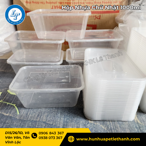 hộp nhựa chữ nhật 1000ml giá rẻ cho đại lý lấy số lượng lớn 1 hộp nhựa chữ nhật 1000ml giá rẻ cho đại lý lấy số lượng lớn 1