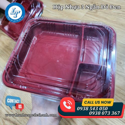 hộp nhựa 3 ngăn đỏ đen giá sốc giao nhanh 1 hộp nhựa 3 ngăn đỏ đen giá sốc giao nhanh 1