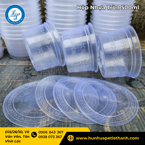 hộp nhựa tròn 500ml có nắp sỉ giá xưởng, chốt đơn liền 2 hộp nhựa tròn 500ml có nắp sỉ giá xưởng, chốt đơn liền 2