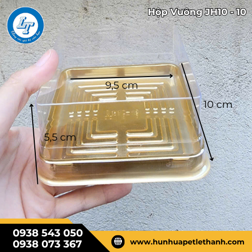 hộp nhựa vuông đựng bánh Trung thu đế vàng giá sỉ 2 hộp nhựa vuông đựng bánh Trung thu đế vàng giá sỉ 2