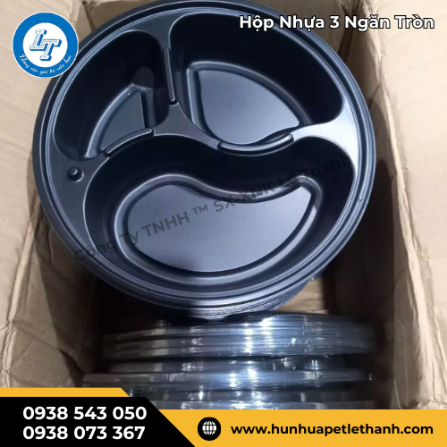 hộp nhựa 3 ngăn tròn hộp nhựa 3 ngăn tròn