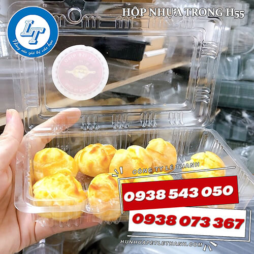 mua sỉ hộp nhựa H55 đựng bánh su kem 1 mua sỉ hộp nhựa H55 đựng bánh su kem 1