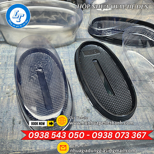 lấy giá sỉ hộp nhựa oval đế đen đựng bánh 5 lấy giá sỉ hộp nhựa oval đế đen đựng bánh 5